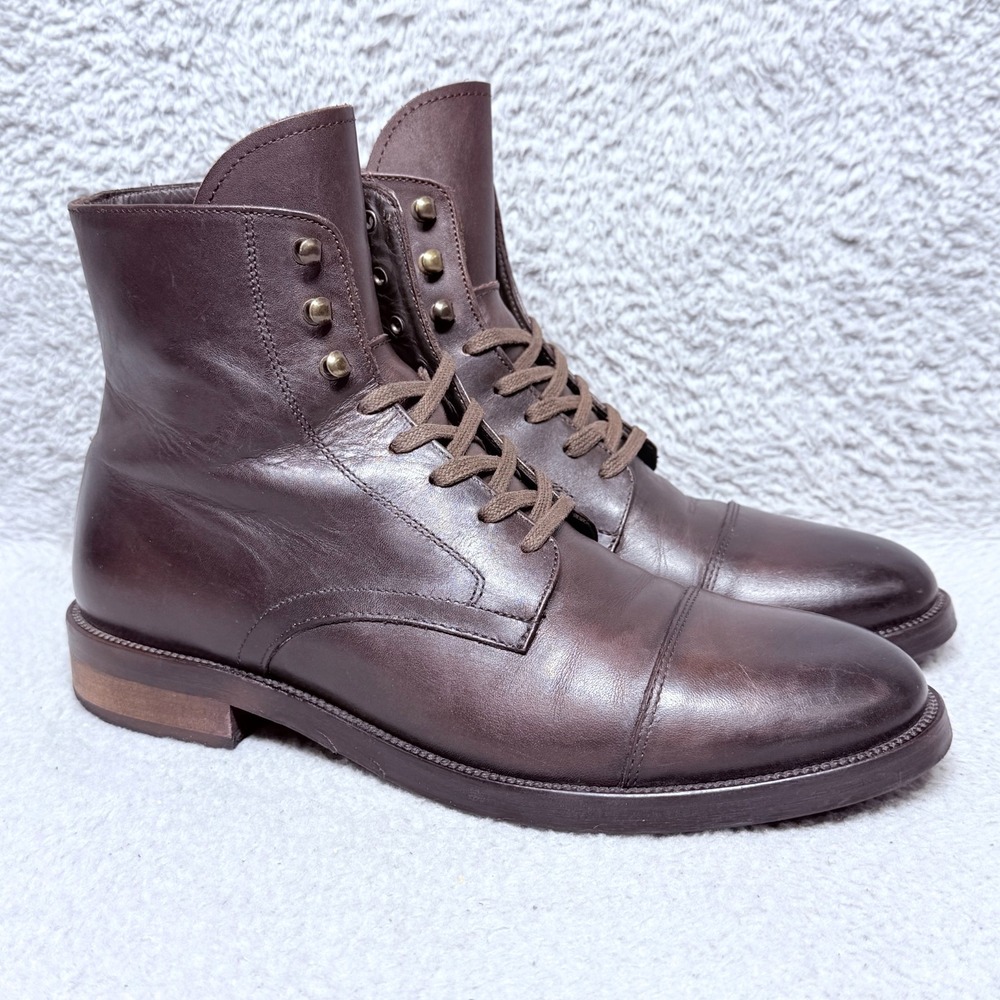 To Boot New York Adam Derrick Mens Size 8.5 Ankle Boots Brown Leather Cap Toe
